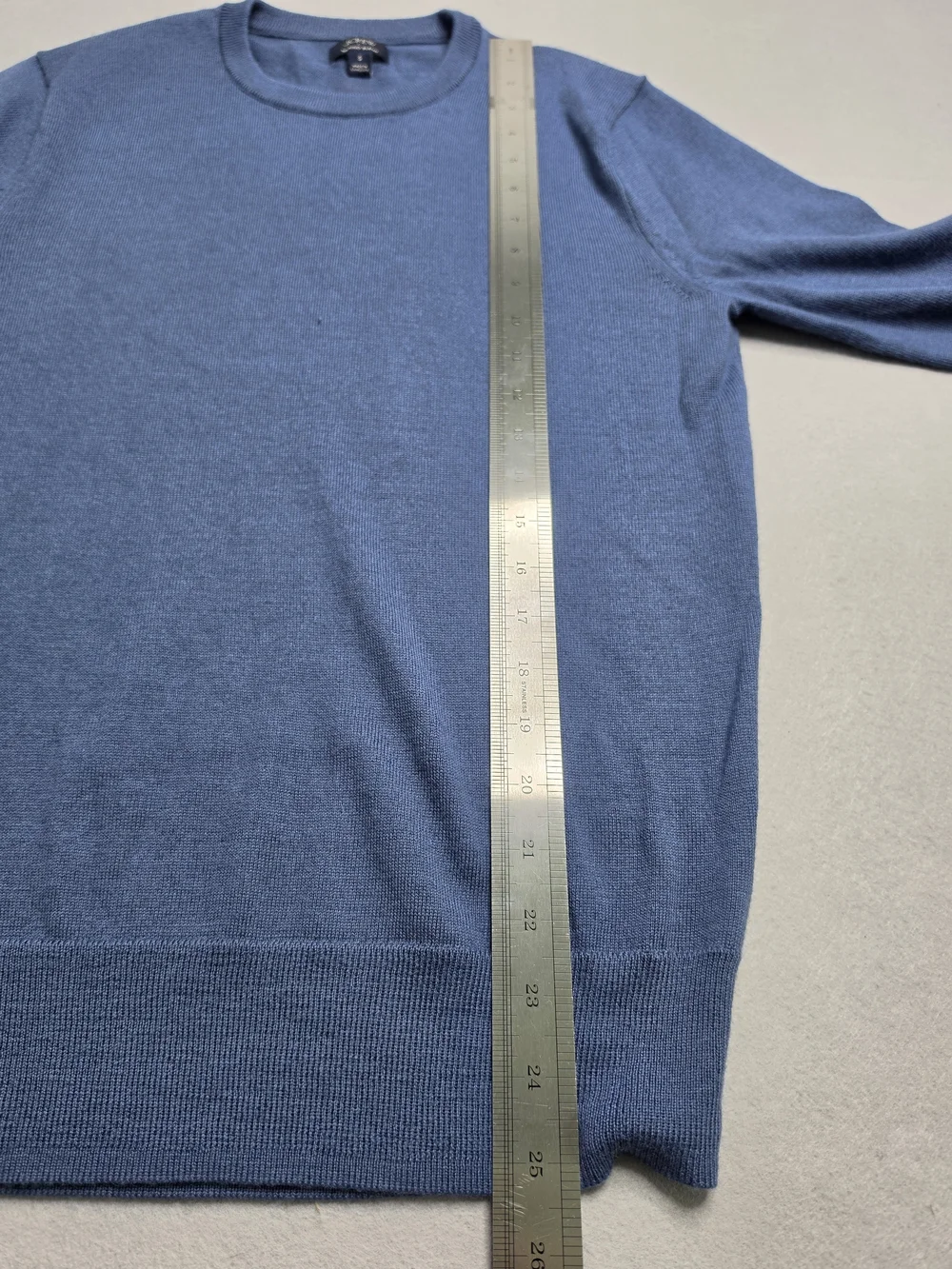 J.Crew Men's Merino Blend Crewneck Merino Blend Wool Sweater in Dusty Blue Small